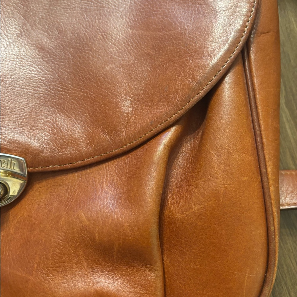 Vintage French Company Brown Leather Messenger Style Bag c1995 - Picture 7 of 10